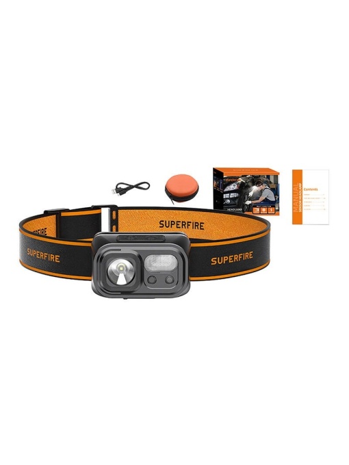 Lanterna frontala,350lm,9 moduri de iluminare,raza 120m SUPERFIRE HL23-S