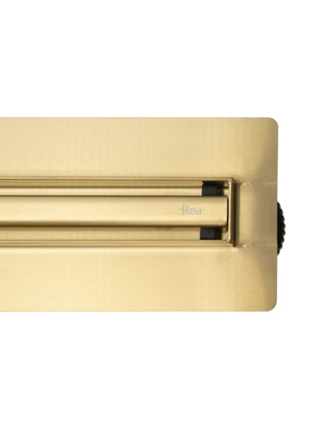 Rigolă de Duș Liniară Rea Neox Slim Pro 80 cm – Brush Gold (Aur Periat) - Img 7