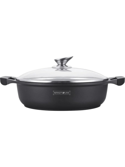 Cratita marmorata joasa cu capac 32 cm 5.5L RL-BR32ML Royalty Line