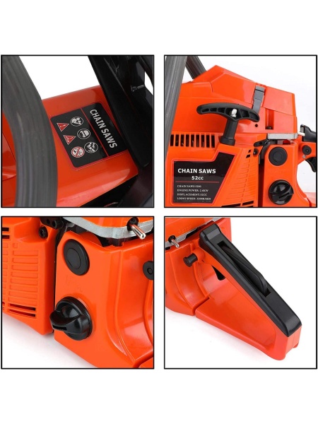 Drujba Powertech pe benzină 52 cm / 52 CC pe benzină - 2200 W - Motor în 2 timpi,PTS200 52CC - Img 3