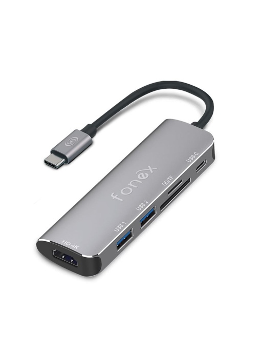 Hub multi port 6 in 1 cu conxiune TypeC FONEX HUB60TG