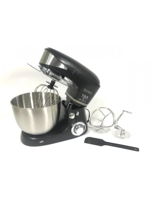 Mixer planetar cu bol inox Royalty Line RL-PKM1600 Negru Max, 1600W, 6 litri, 6 viteze + Pulse