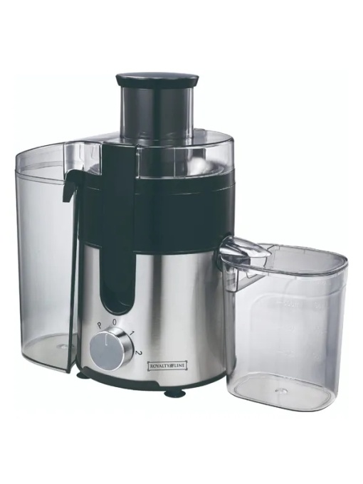 Storcator fructe ROYALTYLINE PJ-7611-SV 600ml, 600W, 3*viteze, Recipient pentru pulpă 1L, Negru