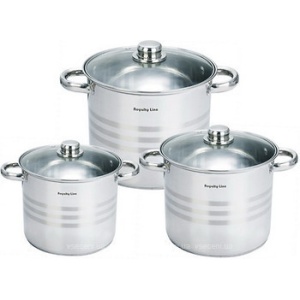 Set 3 oale inox cu capac Royalty Line