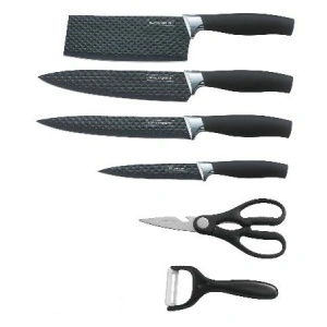 Set de cutite de bucătărie 6 piese / negru/argintiu Royalty Line