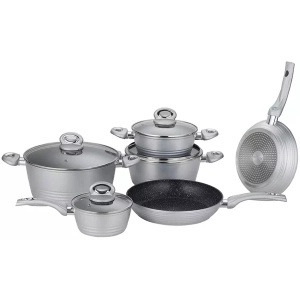 Set de oale si tigai marmorate 10 piese, RL-FM10L S,Royalty Line,silver