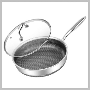 Tigaie Hibridă Royalty Line RL-HC26L, 26 cm, Inox cu Capac, Antiaderentă