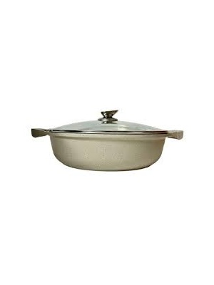 Cratita cu capac CREM Royalty Line RL-BR26M, 26 cm, 3.0 litri, Acoperire marmura, Inductie,