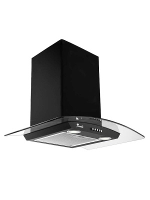 Hota tip Cupola Tornado Eva 1200 (60) LED, 1 motor Turbo, latime 60 cm, 3 viteze, absorbtie 1200 m3/ora, filtru anti-grasimi aluminiu 5 straturi, Negru