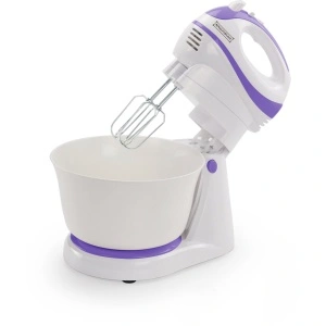 Mixer cu bol Mixer de mână 2 în 1 cu bătători și cârlige pentru aluat - 300W - Bol 2,5 litri