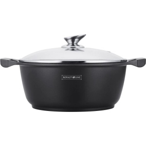 Oală Marmură cu Capac 26cm 4.8L Royalty Line Negru