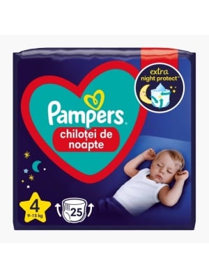 Scutece-chilotel de noapte Pampers Night Pants, Marimea 4, 9-15 kg, 25 buc