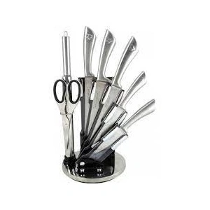 Set 8 cuțite cu ascuțitor și suport Royalty Line - Oțel Inoxidabil