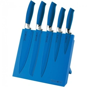 Set cutite 5 piese cu suport magnetic acoperire antiaderentă, Royalty Line RL-MAG5B-B
