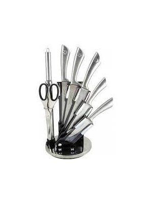 Set cutite ascutitor si foarfece Royalty Line RL-KSS600 N, 8 piese, Suport, Otel inoxidabil