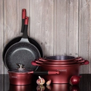 Set de vase de gătit 14 piese Royalty Line marmorate -Burgundy - Img 2