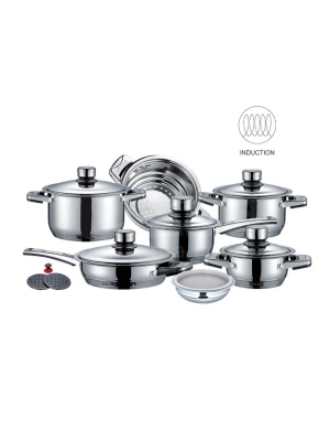Set de vase de gătit 16 piese Termometru încorporat din oțel inoxidabil Swiss Zurich Z Line