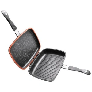 Tigaie Grill Dublă Royalty Line 32 cm Gri – Înveliș Marmorat - Img 2