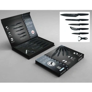 Set cutite 5 piese Royalty Line RL-MB5N, Acoperire marmura,cutie inchidere. - Img 2