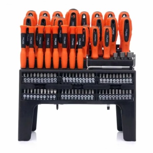 Set surubelnite si biti 100 piese KraftDele, cu suport de depozitare KD10957