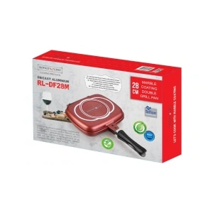 Tigaie grill dubla 28 cm Royalty Line,gaz,electric,COPPER,RL-DF28M - Img 2