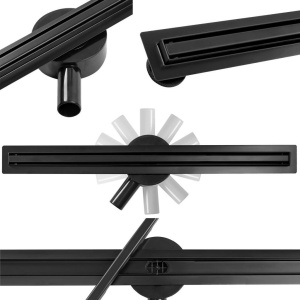 Rigolă de Duș Liniară ECO360 Slim 70 cm Black Calani