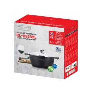 Cratită Marmorată cu Capac 28cm 6L Royalty Line - Img 2