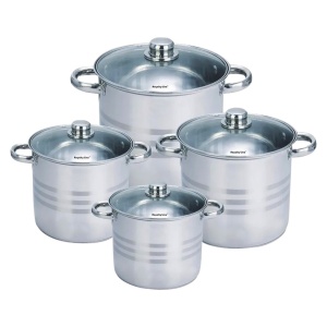 Set 4 oale inox cu capac Royalty Line