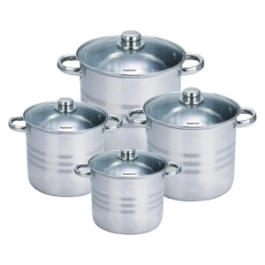 Set 4 oale inox cu capac Royalty Line