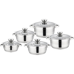 Set 5 Oale cu capace din otel inoxidabil Cheffinger CF-SS10