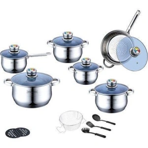 Set vase gatit 16 piese Royalty Line RL 1801B,18 piese, otel inoxidabil, inductie - Img 2