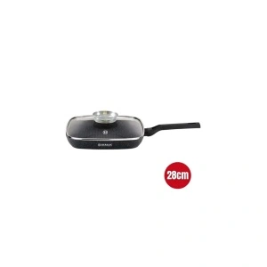 Tigaie grill marmorata cu capac, 28 cm Herzog HR-2613 - Img 2