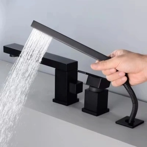 Baterie pentru Cadă Rea Glen Negru Black – Set 3 Piese cu Montaj pe Margine - Img 3