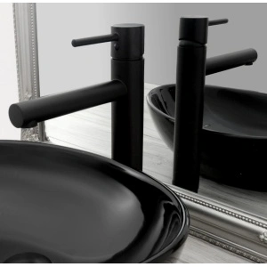 Baterie pentru Lavoar Rea Tess High Black – Negru Mat, Montaj pe Blat - Img 2