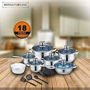 Set vase gatit 16 piese Royalty Line RL 1801B,18 piese, otel inoxidabil, inductie - Img 3