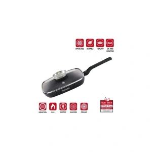 Tigaie grill marmorata cu capac, 28 cm Herzog HR-2613 - Img 3