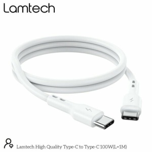 Cablu Date si Incarcare Lamtech Type-C la Type-C Fast charge 100W 1m Alb