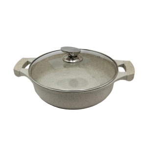 Cratită Marmorată Joasă Crem 5.5L 32cm Royalty Line
