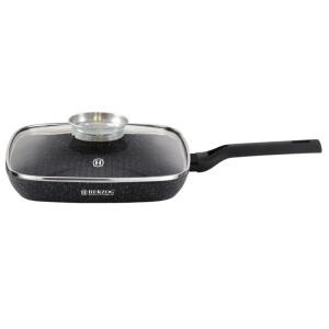 Tigaie Grill Marmorată Herzog 28 cm cu Capac și Mâner Detașabil