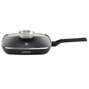 Tigaie Grill Marmorată Herzog 28 cm cu Capac și Mâner Detașabil