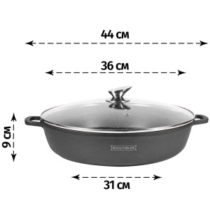 Cratiță Marmorată cu Capac Royalty Line 36cm 7L Aluminiu - Img 6