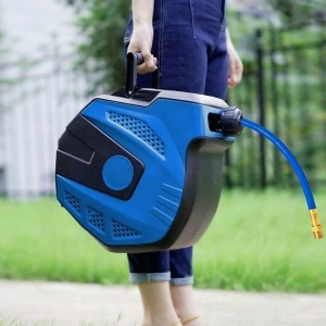 Tambur furtun de grădină - Ø 11 mm Sistem automat de bobină Schwarzmann - 30 M + 1,5 M - Img 6