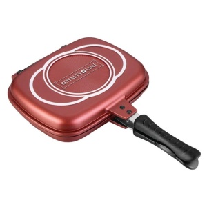 Tigaie grill dubla, Royalty Line 32 cm,RL-DF32M BUR,burgundy