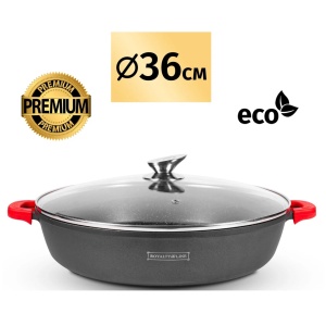 Cratiță Marmorată cu Capac Royalty Line 36cm 7L Aluminiu