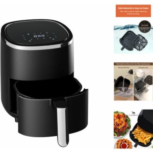 Friteuză cu Aer Cald XL, 3.5 Litri, 1200W, Display Digital, Negru, RL-AF5605D