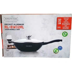 Detaliu suprafata marmorata antiaderenta Wok 32 cm