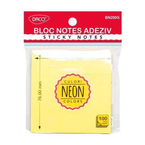 Notes adeziv, 76x76 mm, DACO