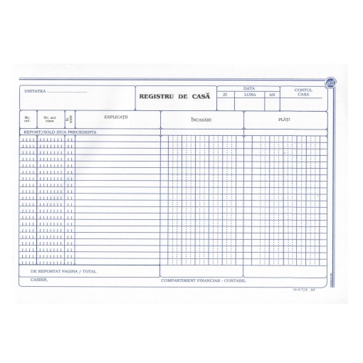 Registru de casa A4, 100 file, autocopiativ