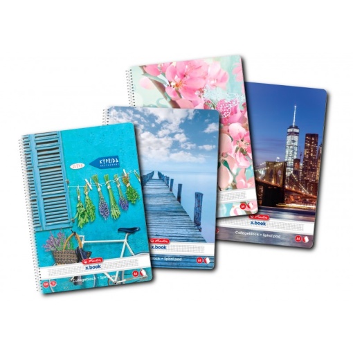 Caiet cu spirala A4 Herlitz X.Book Enjoy Life, 100 file, matematica, 70g/mp