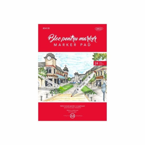 Bloc de desen, A4, pentru marker, 24 file, DACO